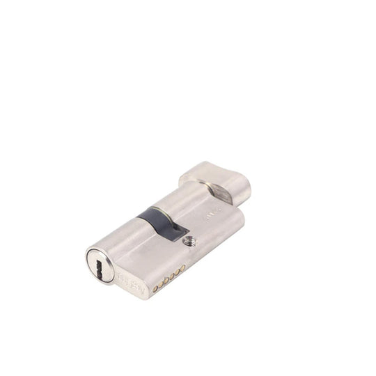 Door Lock Cylinder One Side Open Brass Key Silver