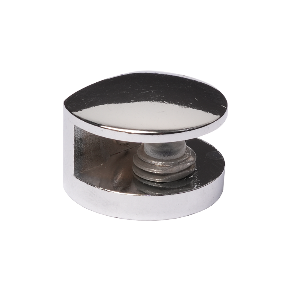 Glass Door Clip Semicircle 6-8mm Polish