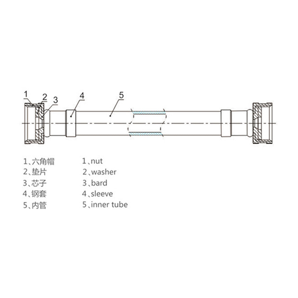 WASHING MACHINE HOSE WM1001 3/4''FHTx3/4''FHTx3M