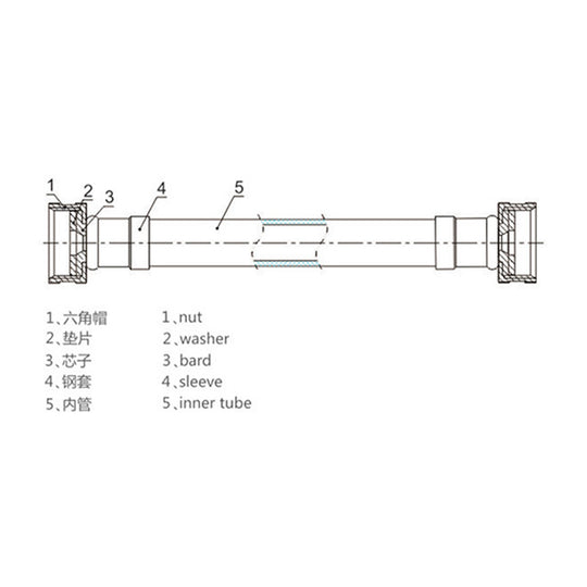 WASHING MACHINE HOSE WM1001 3/4''FHTx3/4''FHTx3M