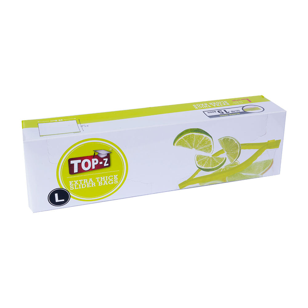 Top-Z Yellow Slider Zipper Bag L 26.8X27.9cmx15Pc/Pack