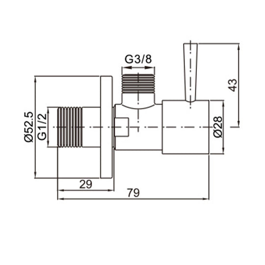 Round Angle Valve Chrome 3/8" A603-B
