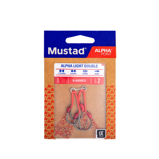 Mustad Alpha Light Double Assist Hook Rigged Size 2 A-ASSIST