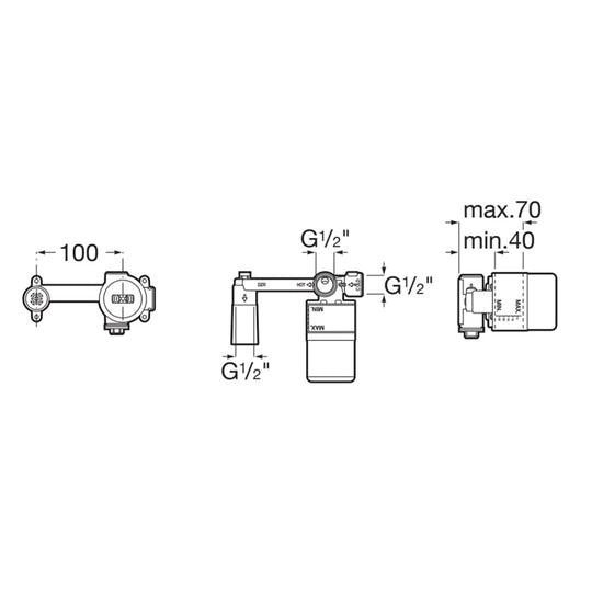 ROCA ONA Build in Body for Basin Mixer A5E3501C00