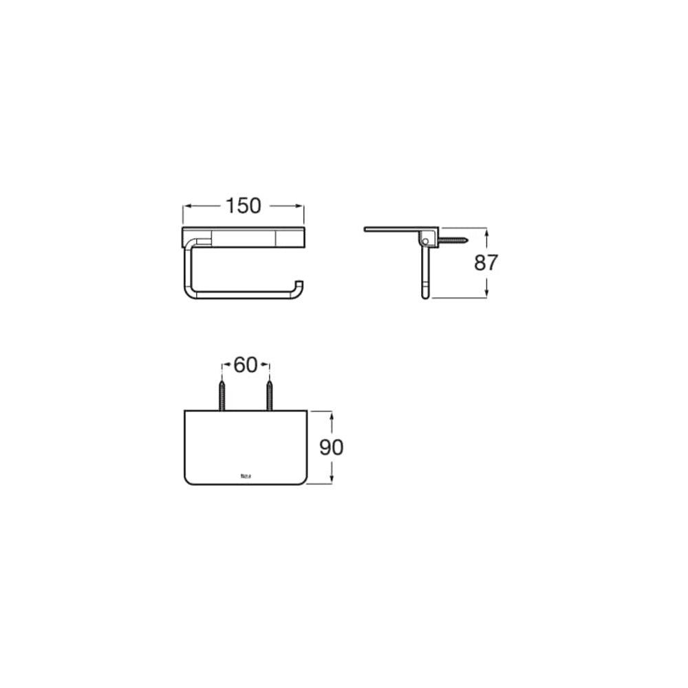 ROCA HOTELS Round Toilet Roll Holder with Shelf Black A817581C40