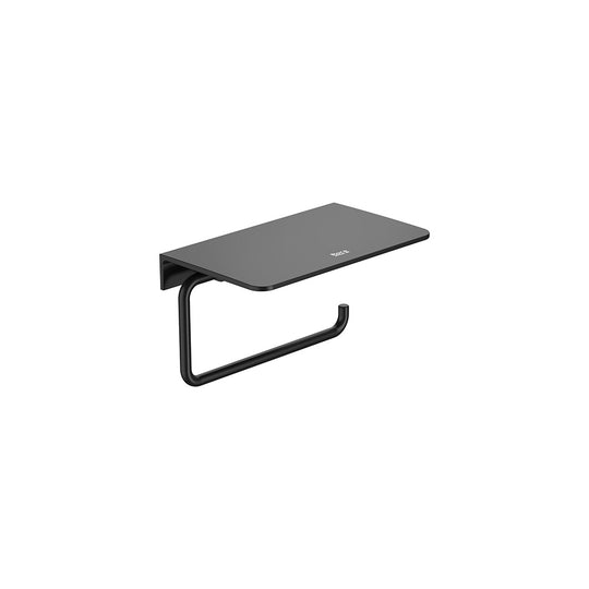 ROCA HOTELS Round Toilet Roll Holder with Shelf Black A817581C40