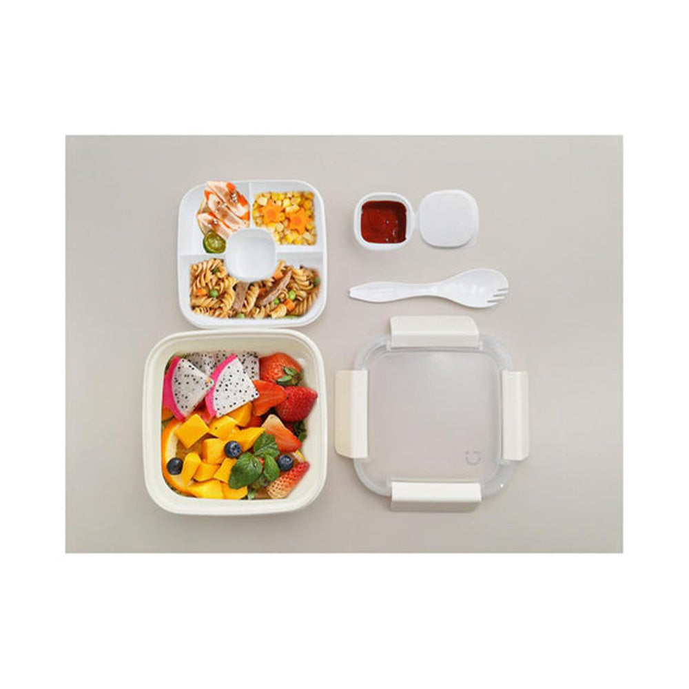 Miniso Graceful Series 2 Compartments Salad Container 1.1l (Beige) 2021468710100