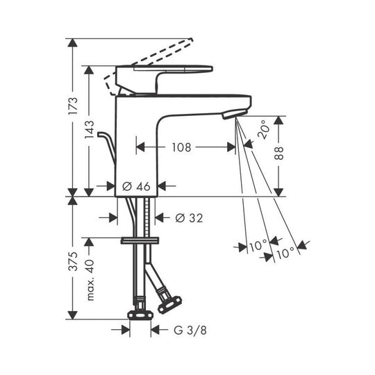 HG Basin Mixer 100 Vernis Blend Coolstart Chrome 71585000