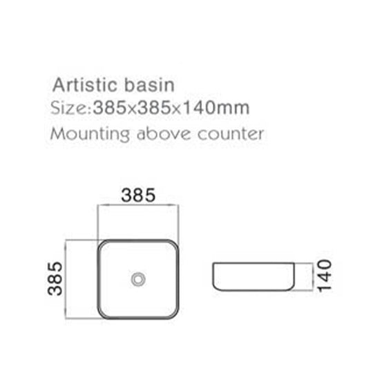 Farns Art Basin 385x385x140mm SF1205
