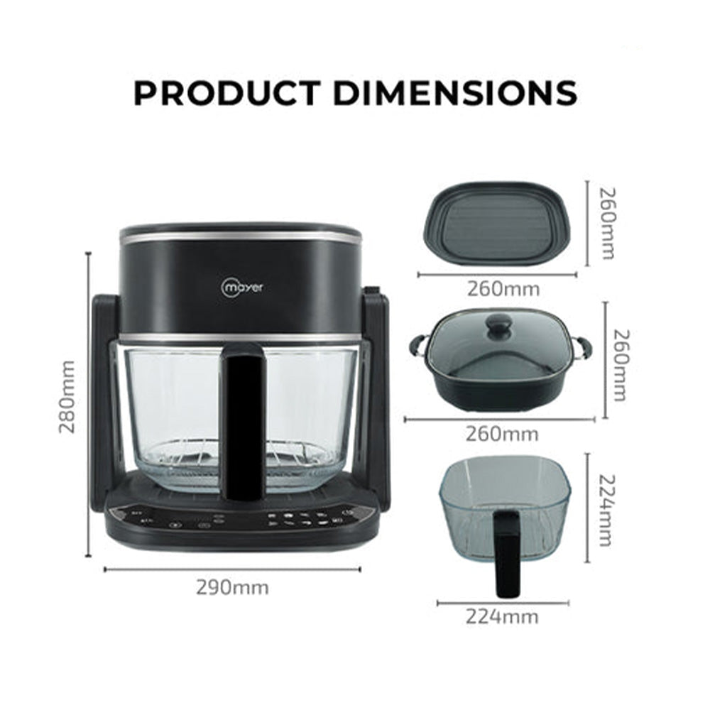 Mayer 3in1 Glass Air Fryer MMGAF459G