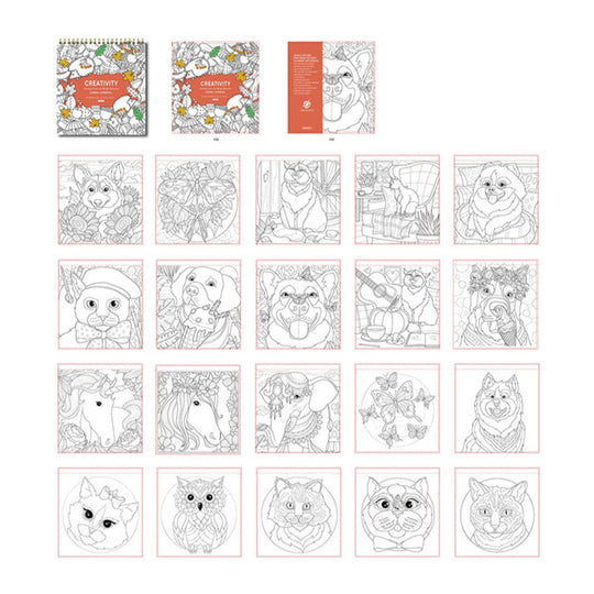 Miniso Wild Animals Collection 227x240mm Wire-bound Coloring Book (20sheets) 2024067110104