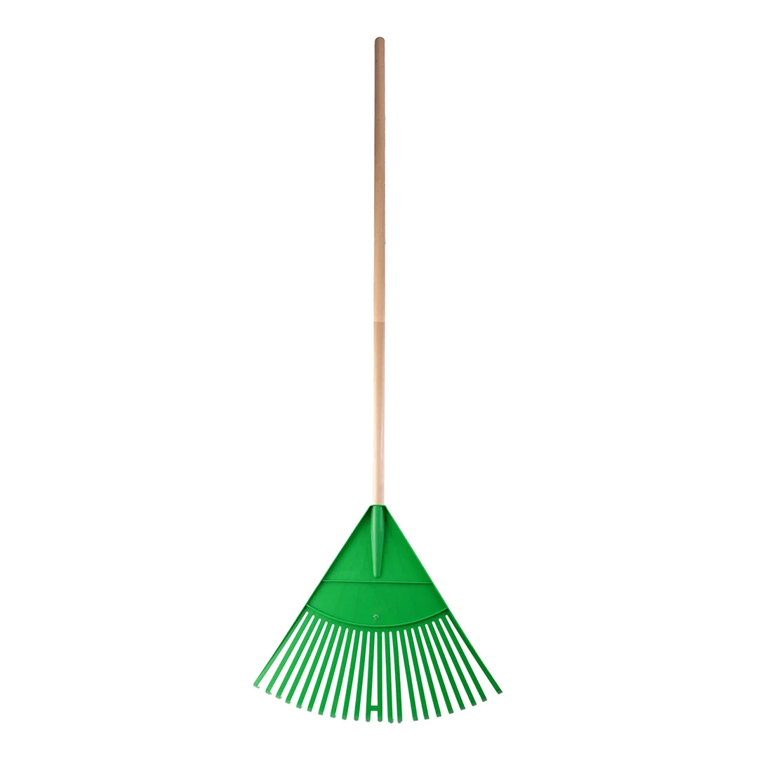 Plastic lawn rake 22T with 1.2M wooden handle R121