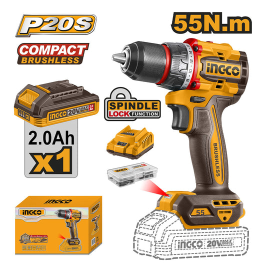Ingco Compact Brushless Cordless Drill CDLI205582