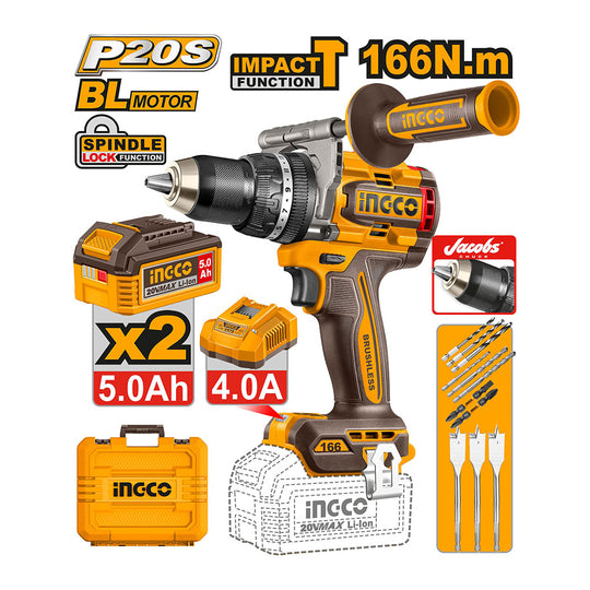 Ingco Brushless Cordless Impact Drill CIDLI201668