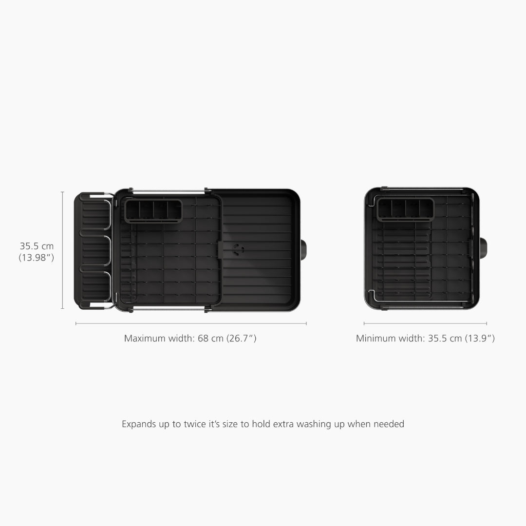 Joseph Joseph Extend™ Steel Plus Expandable Black Dish Drain