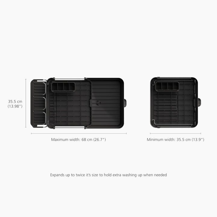 Joseph Joseph Extend™ Steel Plus Expandable Black Dish Drain
