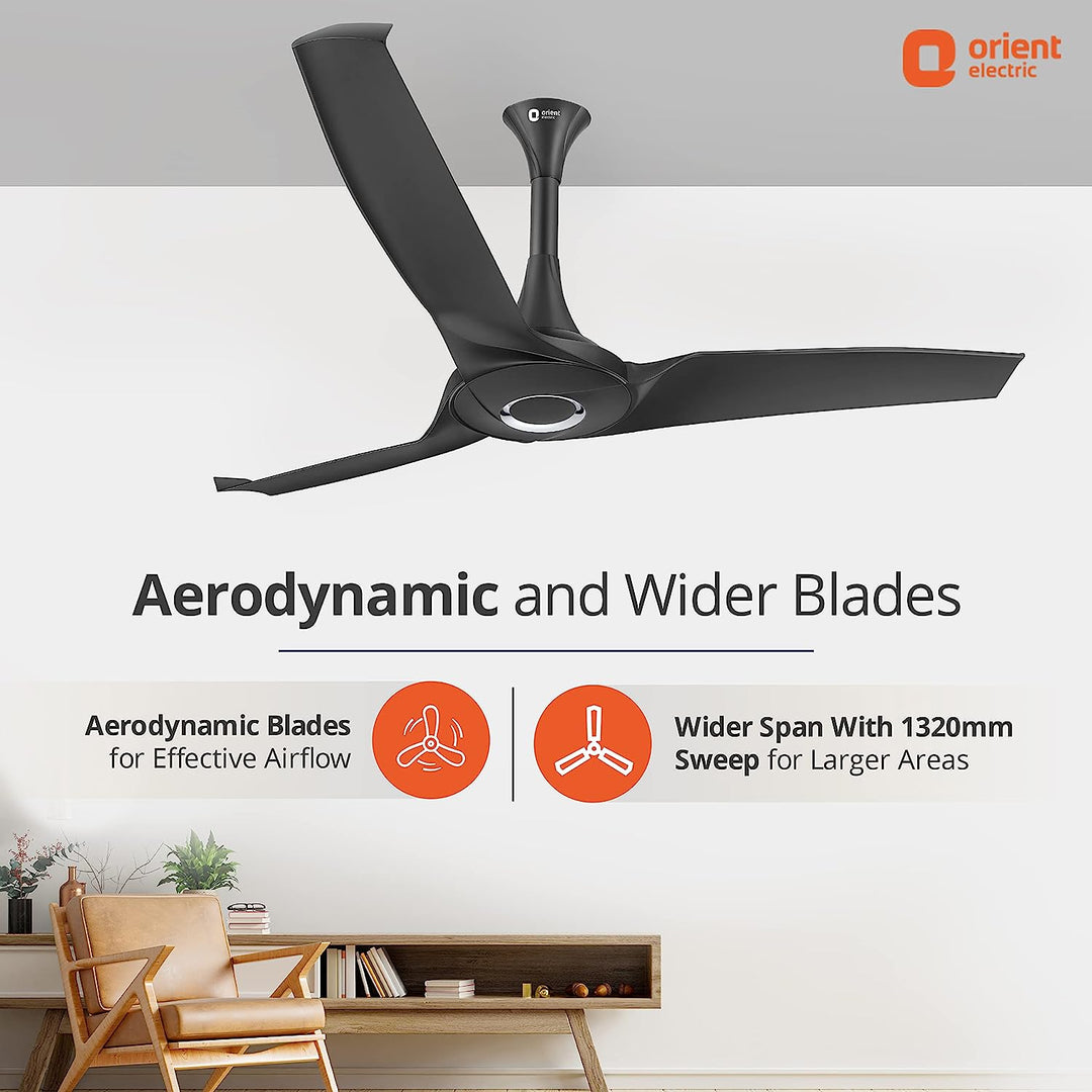 Orient Ceiling Fan Aerostorm Charcoal Grey 1320mm