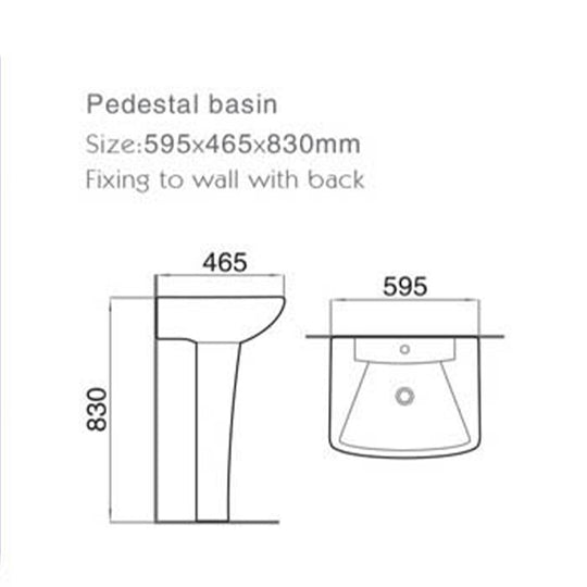 Wash Basin with Pedestal B114