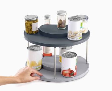 Joseph Joseph Cupboardstore 2TIER Rotating Organiser (Grey)