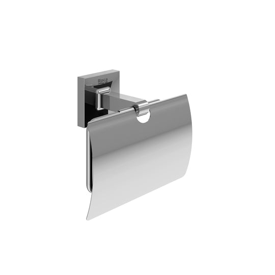 Roca Cubica Paper Holder W/Cover Brilliant Chrome