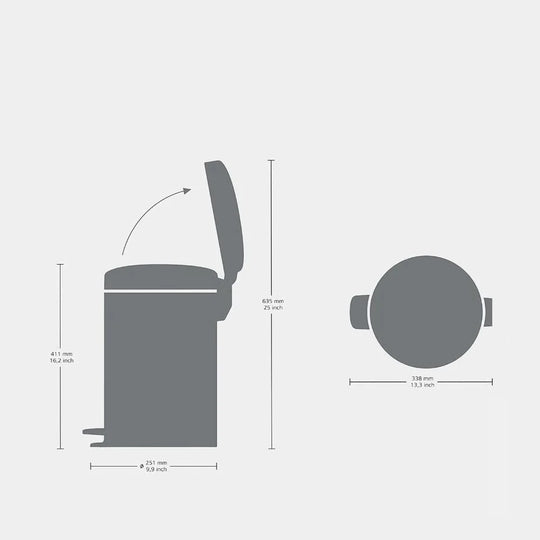 Brabantia Pedal Bin Newicon Brilliant Steel 12lt