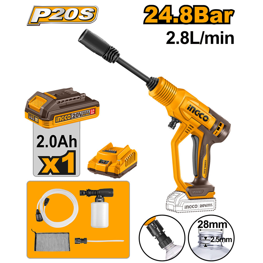 Ingco Cordless Pressure Washer CPWLI20362