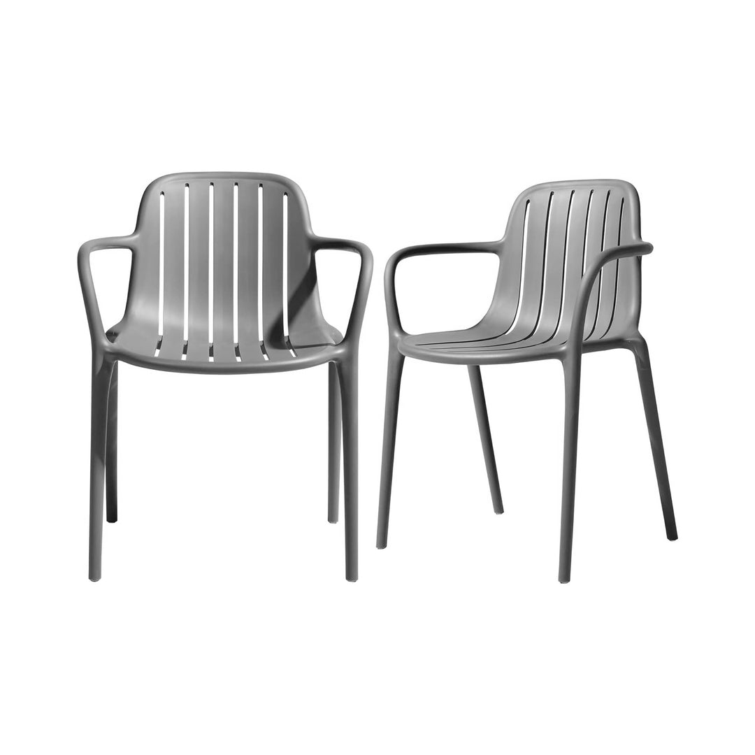 Plastic Chair Linen With Arm Dark Grey LS-068P
