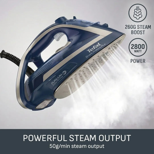 Tefal Smart Protect+ Steam Iron Blue/Silver Premuim 2800W Fv2800W FV