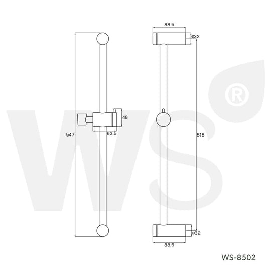 WS slide bar chrome WP-8502