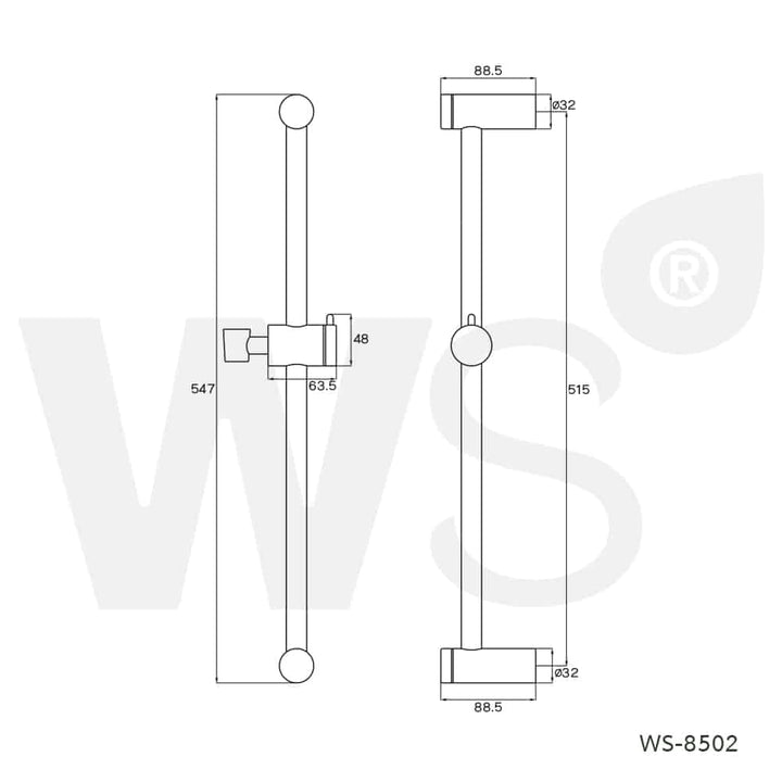 WS slide bar chrome WP-8502