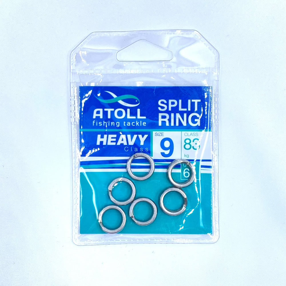 Atoll Flatted Split Ring Nickel #9-6pcs/Pk