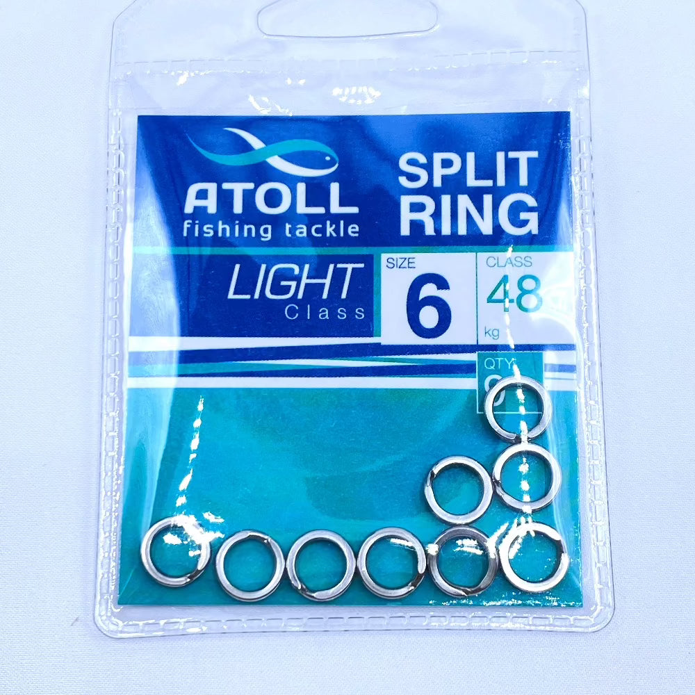 Atoll Flatted Split Ring Nickel #6-9pcs/Pk