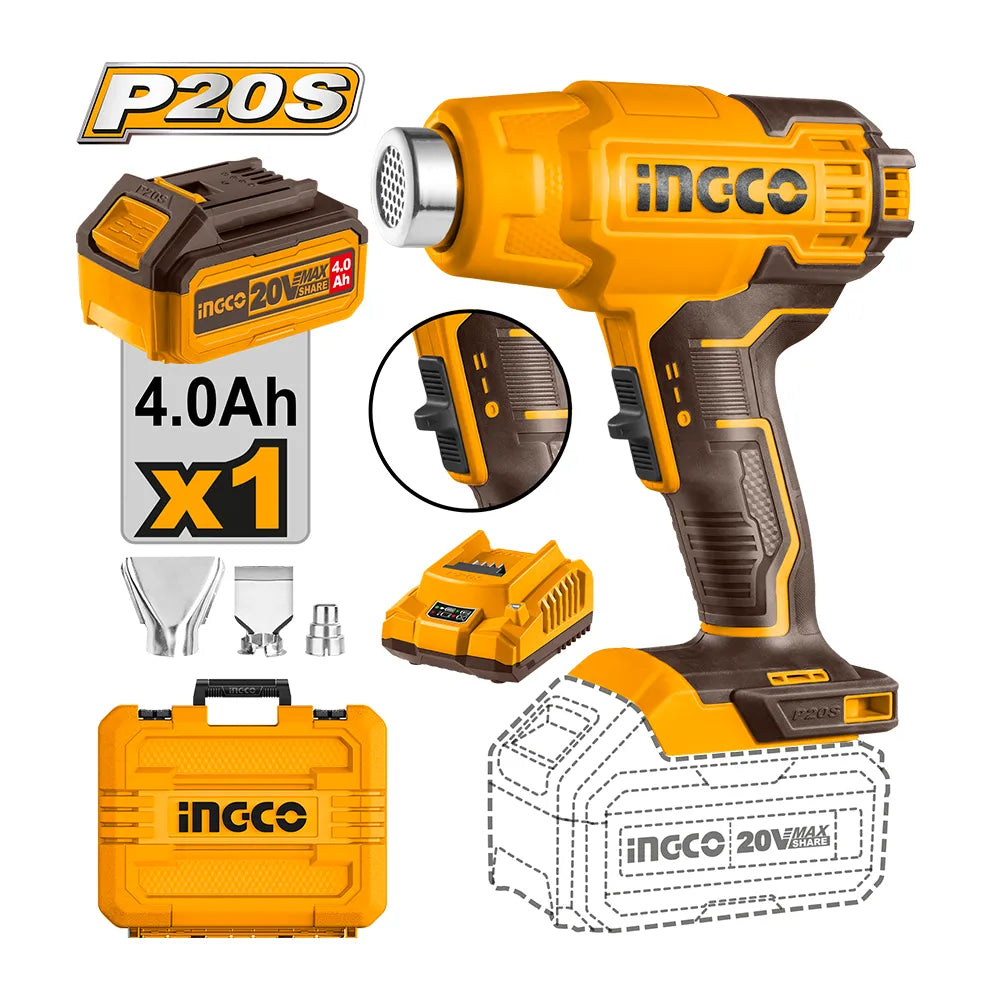 INGCO cordless heat gun HGLI20025