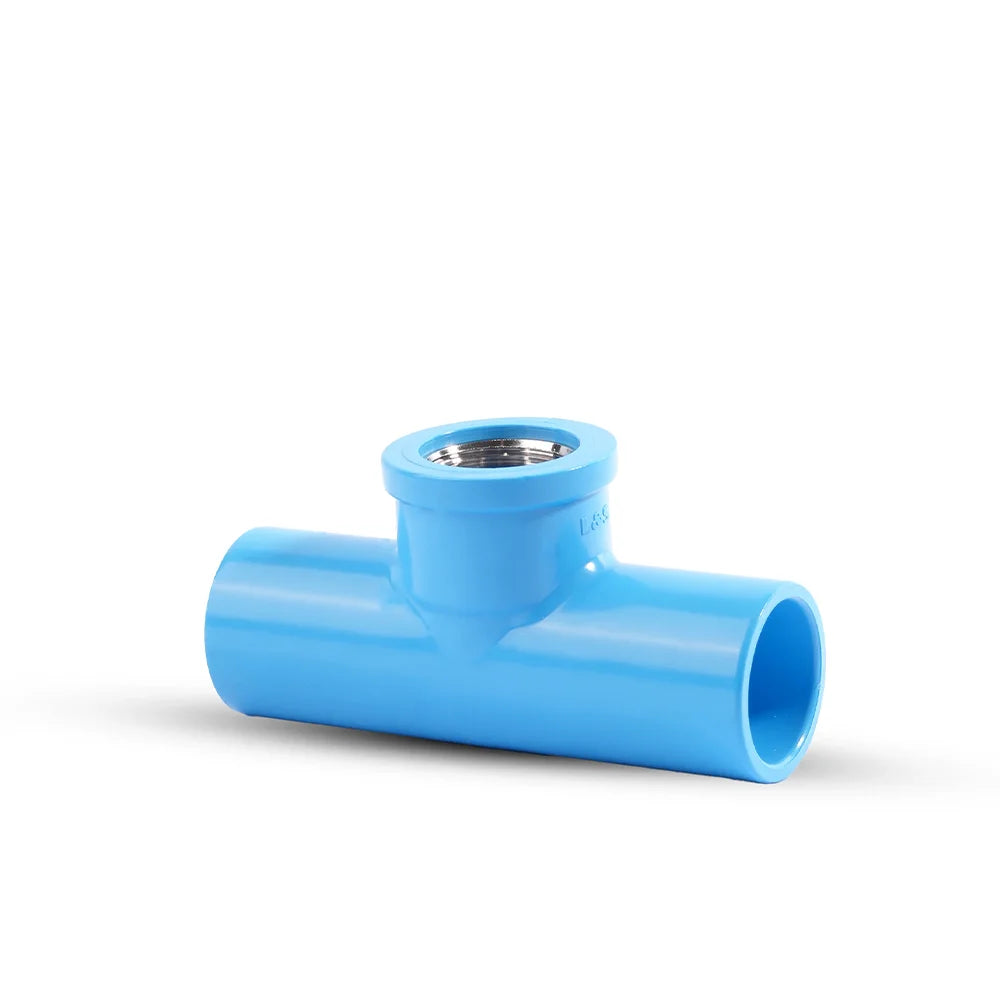 LESSO PVC faucet Tee with SS304 thread 1/2''