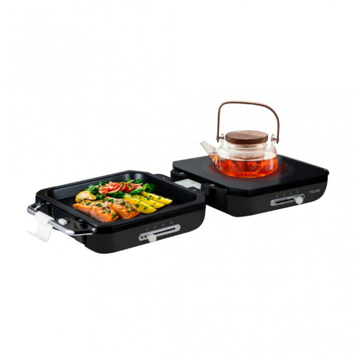 Mayer Foldable Multi Functional Ceramic Cooker with Grill Black