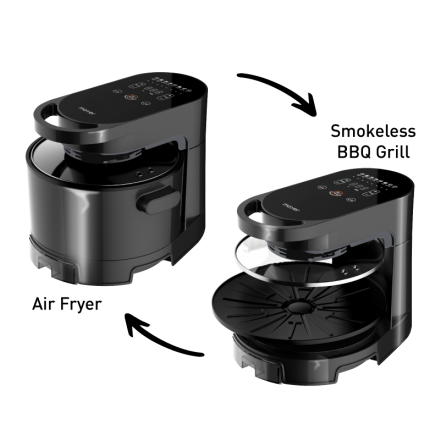 Mayer 2-In-1 Air Fryer &amp; Smokeless Bbq Grill MMAFG58