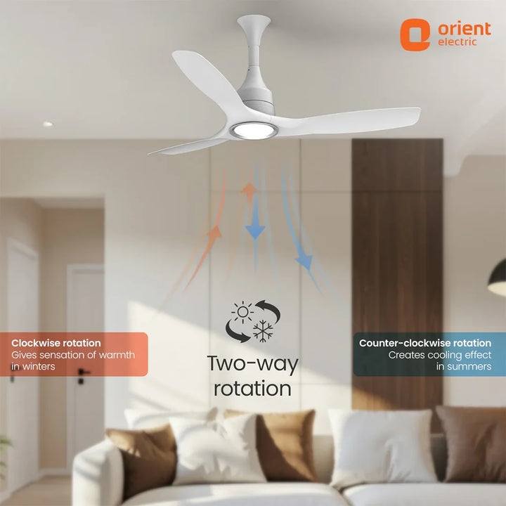 Orient Aerosense Smart BLDC Ceiling Fan Underlight Frost White 1200MM