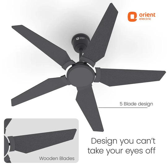ORIENT Artis BLDC Ceiling Fan With Remote, Black 1320MM