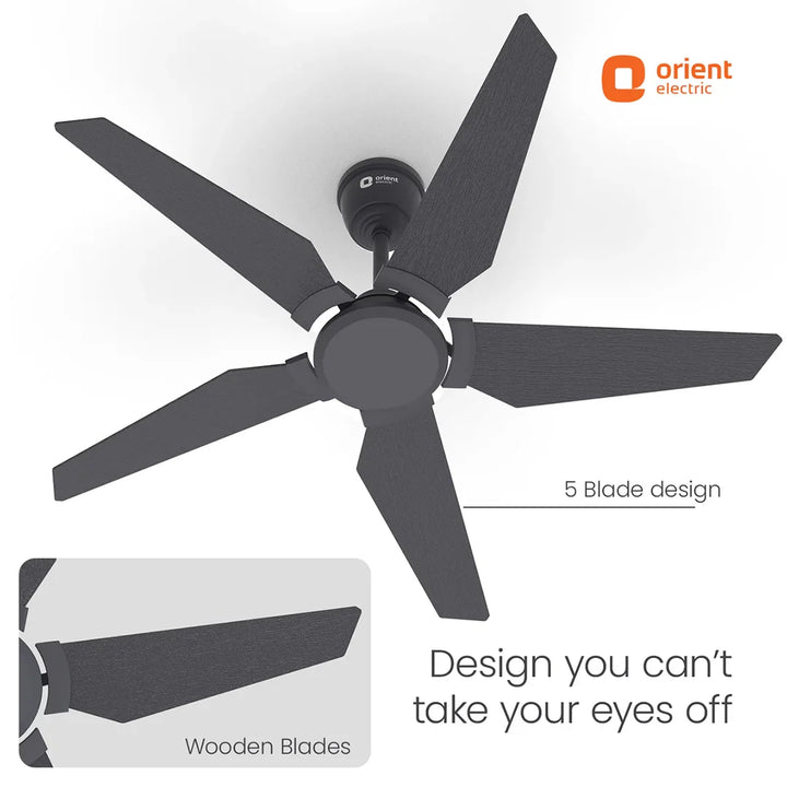ORIENT Artis BLDC Ceiling Fan With Remote, Black 1320MM