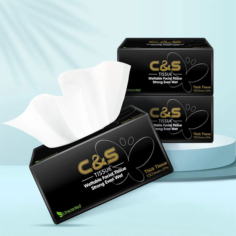 C&S Facial tissue 130 sheets x 3 ply TR001-18X