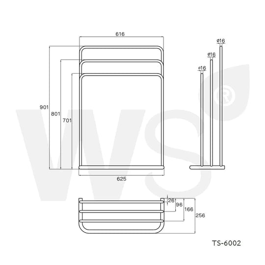 WS SS towel stand 3 layer TS-6002