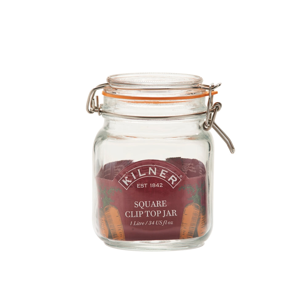 Clip Top Square Jar 1 Litre