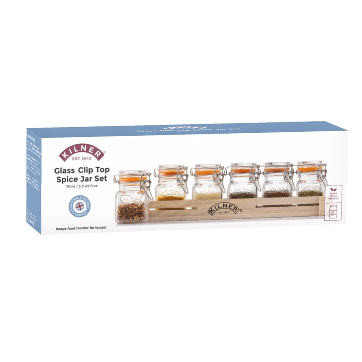 Glass Clip Top Spice Jar Set
