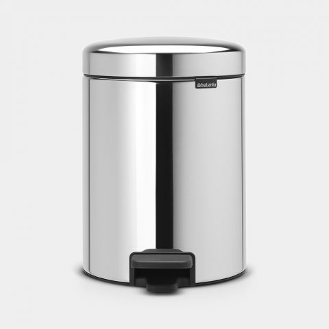 Brabantia NewIcon Pedal Bin, 5L Brilliant Steel 112621