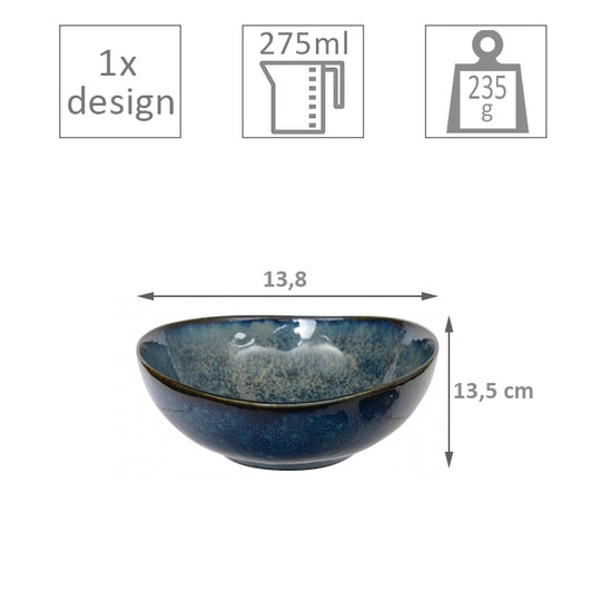 TDS Cobalt Blue Oval Bowl 13.8x5.4cm 300ml 14522
