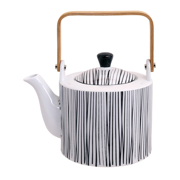 TDS Nippon Black Teapot 1.4lt Lines 15672