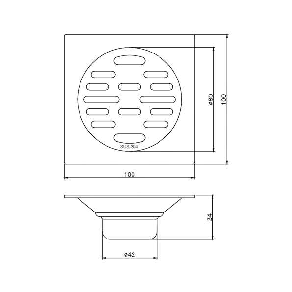 Floor Drain 4 Inch FD-4304