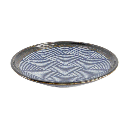 TDS Aisai Seigaiha Plate 19.5x3cm 18566