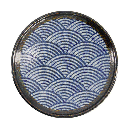 TDS Aisai Seigaiha Plate 19.5x3cm 18566