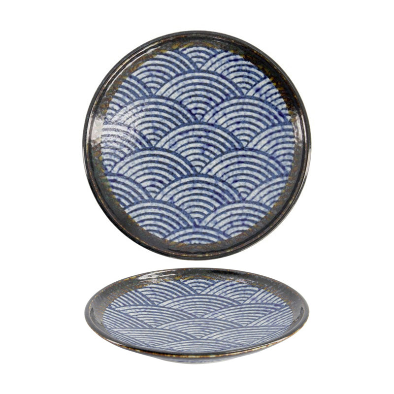 TDS Aisai Seigaiha Plate 19.5x3cm 18566